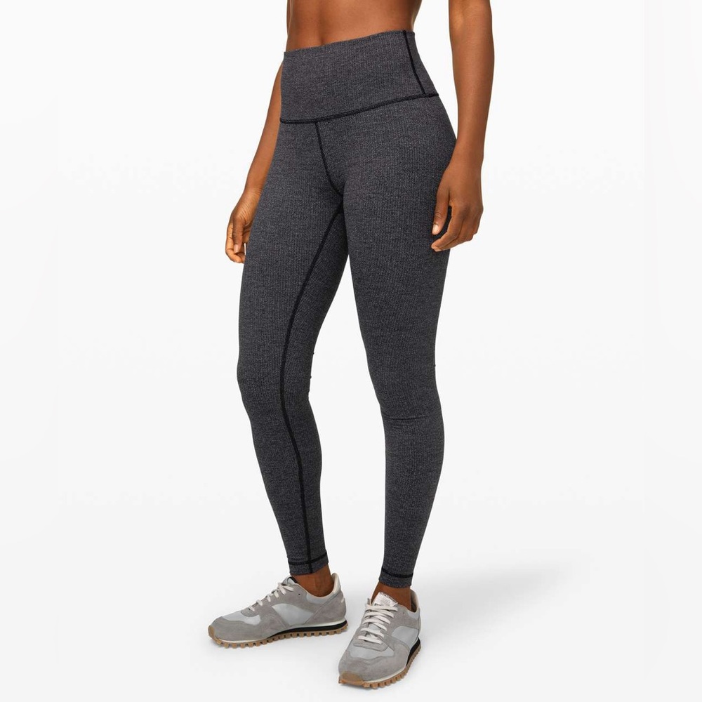 lululemon Wunder Under Tight - Variegated Knit Jacquard Black Dark Slate